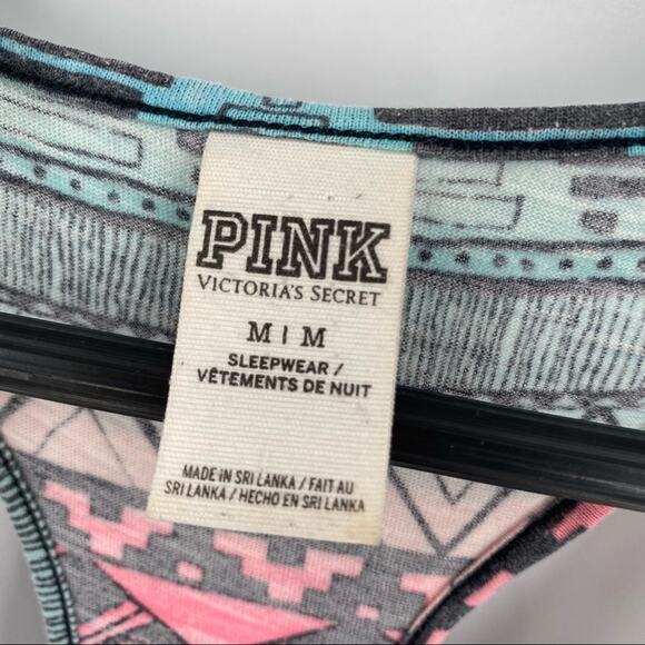 PINK Victoria’s Secret tank top size medium pink blue boho southwest - Picture 3 of 7